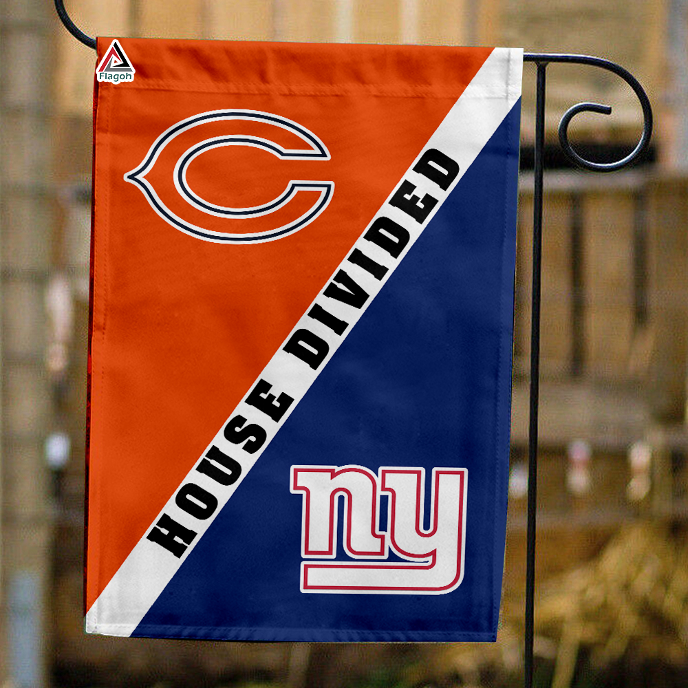 Bears vs Giants House Divided Flag, NFL House Divided Flag
