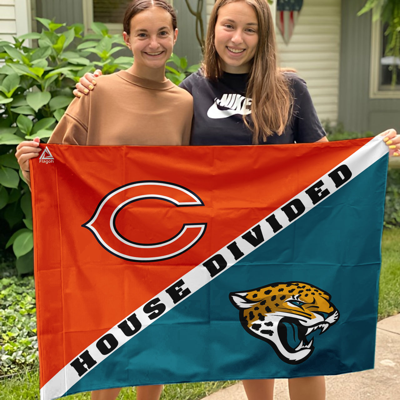 Bears vs Jaguars House Divided Flag, NFL House Divided Flag - Image 3