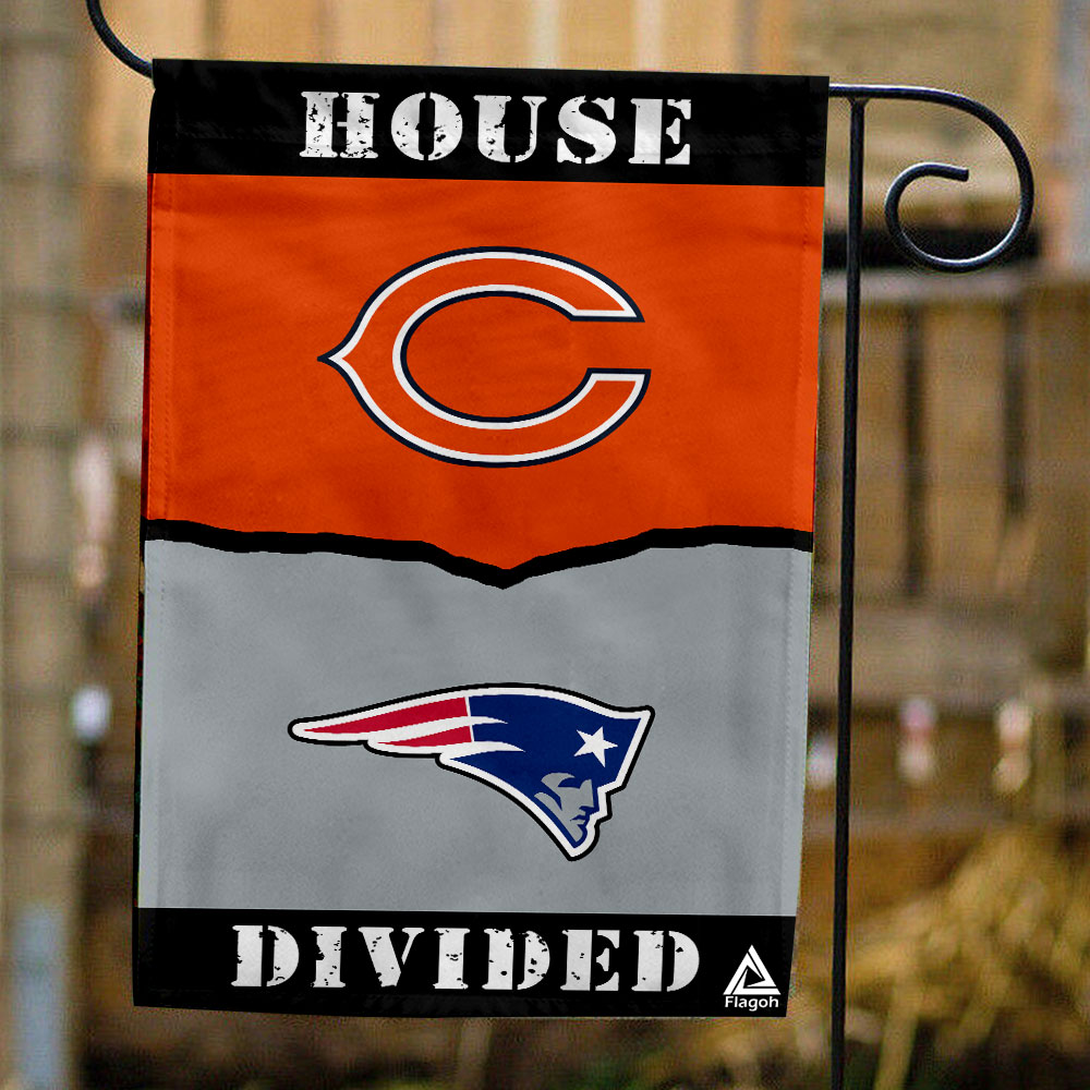 Bears vs Patriots House Divided Flag, NFL House Divided Flag