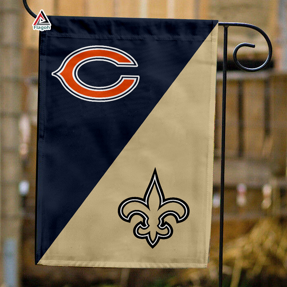 Bears vs Saints House Divided Flag, NFL House Divided Flag