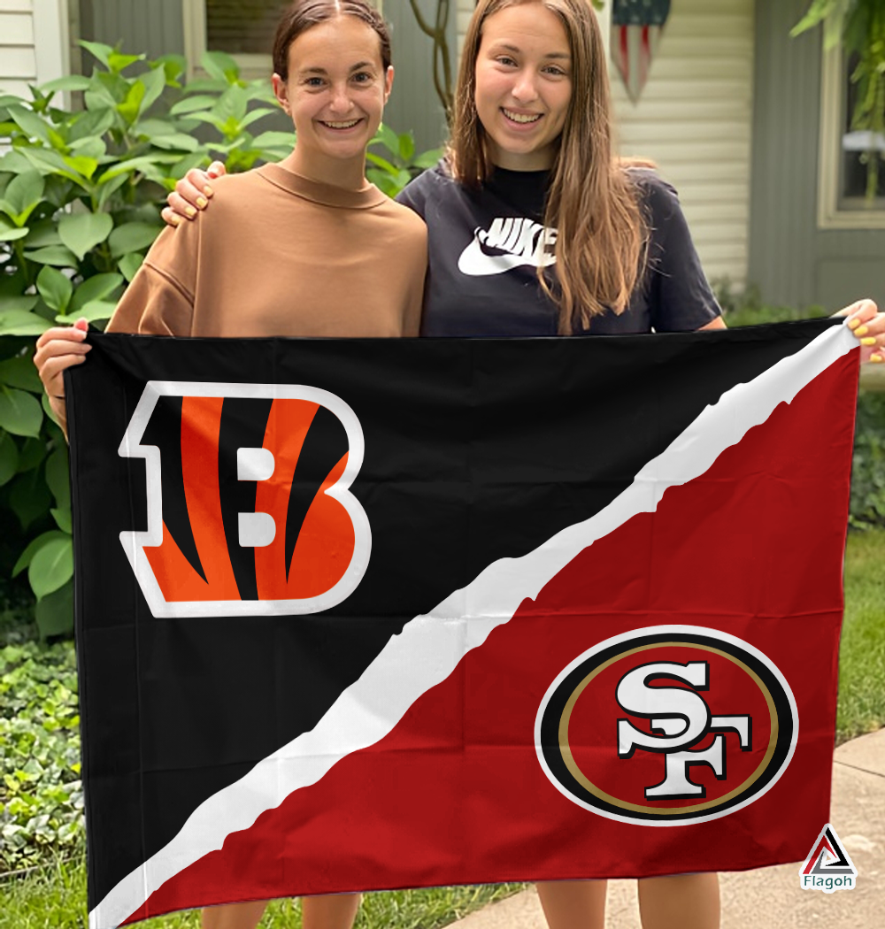 Bengals vs 49ers House Divided Flag, NFL House Divided Flag - Image 3
