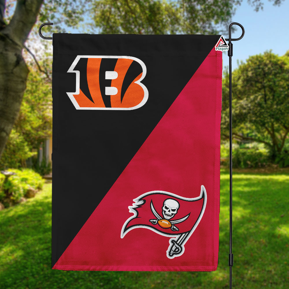 Bengals vs Buccaneers House Divided Flag, NFL House Divided Flag