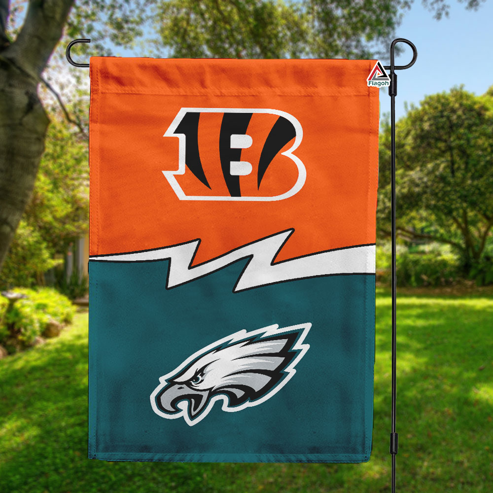 Bengals vs Eagles House Divided Flag, NFL House Divided Flag