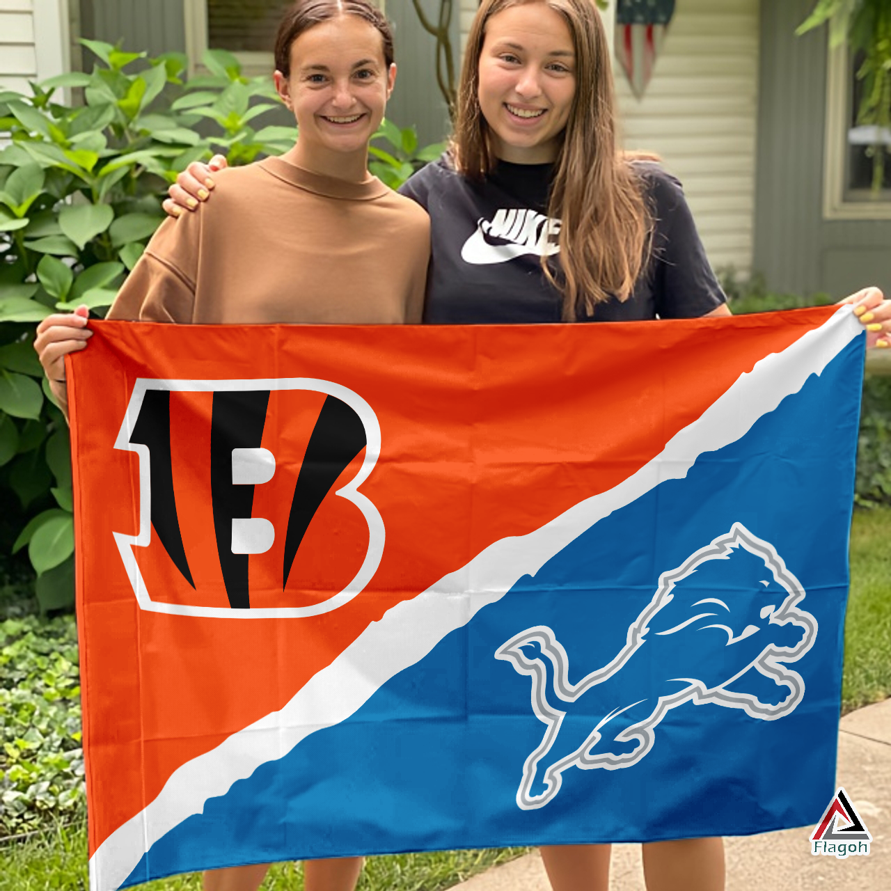 Bengals vs Lions House Divided Flag, NFL House Divided Flag - Image 3
