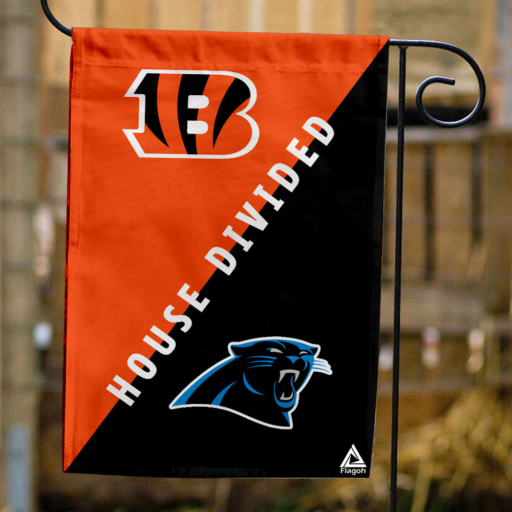 Bengals vs Panthers House Divided Flag, NFL House Divided Flag