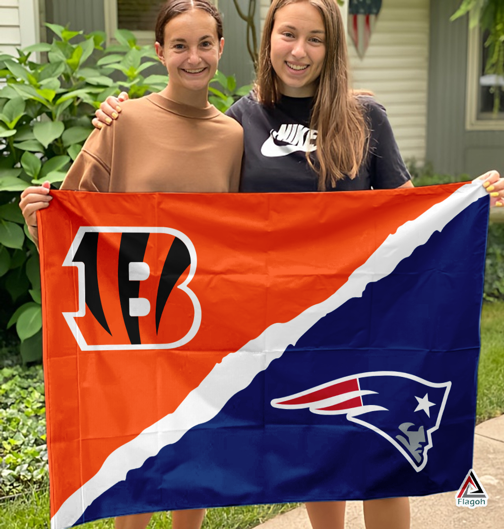 Bengals vs Patriots House Divided Flag, NFL House Divided Flag - Image 3