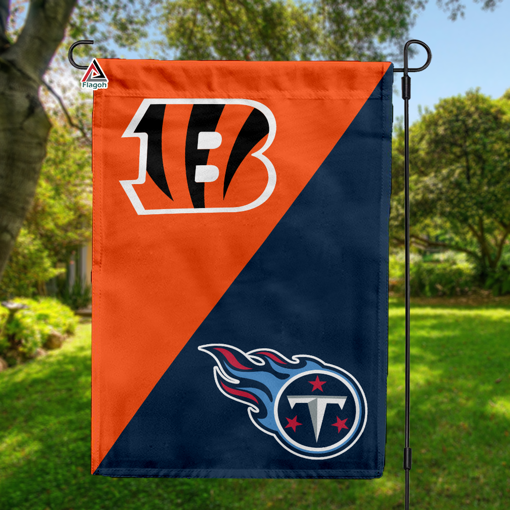 Bengals vs Titans House Divided Flag, NFL House Divided Flag