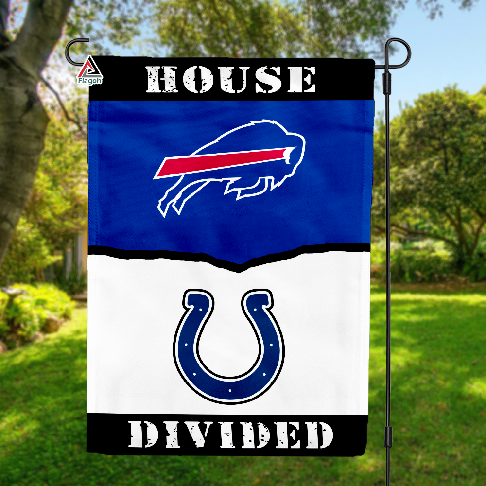 Bills vs Colts House Divided Flag, NFL House Divided Flag