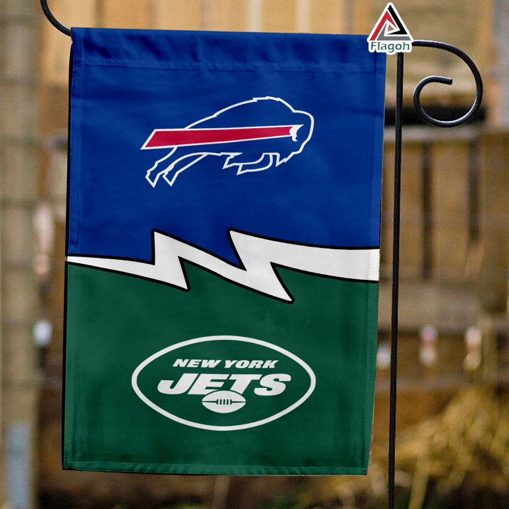 Bills vs Jets House Divided Flag, NFL House Divided Flag