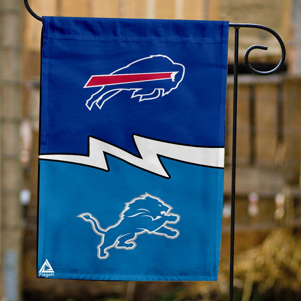Bills vs Lions House Divided Flag, NFL House Divided Flag
