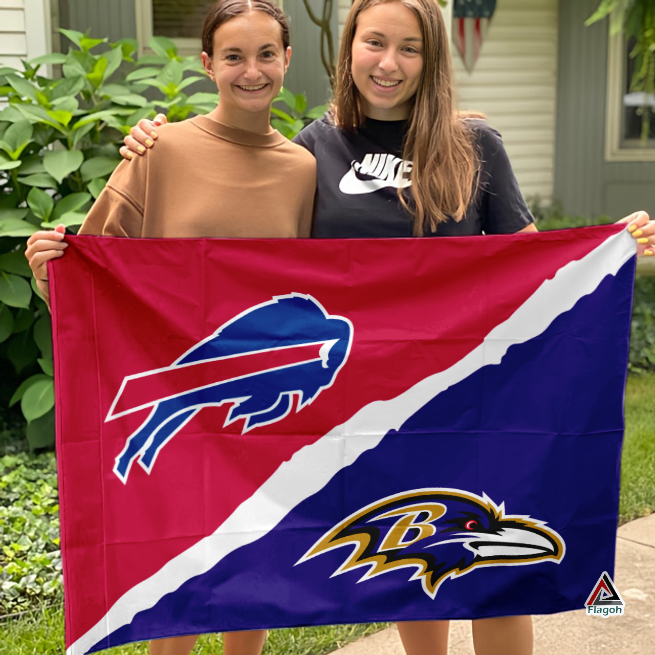 Bills vs Ravens House Divided Flag, NFL House Divided Flag - Image 3