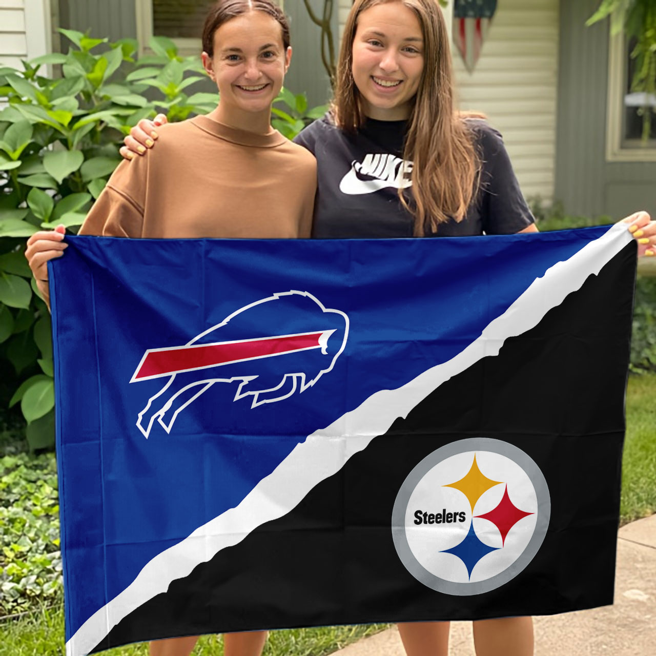 Bills vs Steelers House Divided Flag, NFL House Divided Flag - Image 3