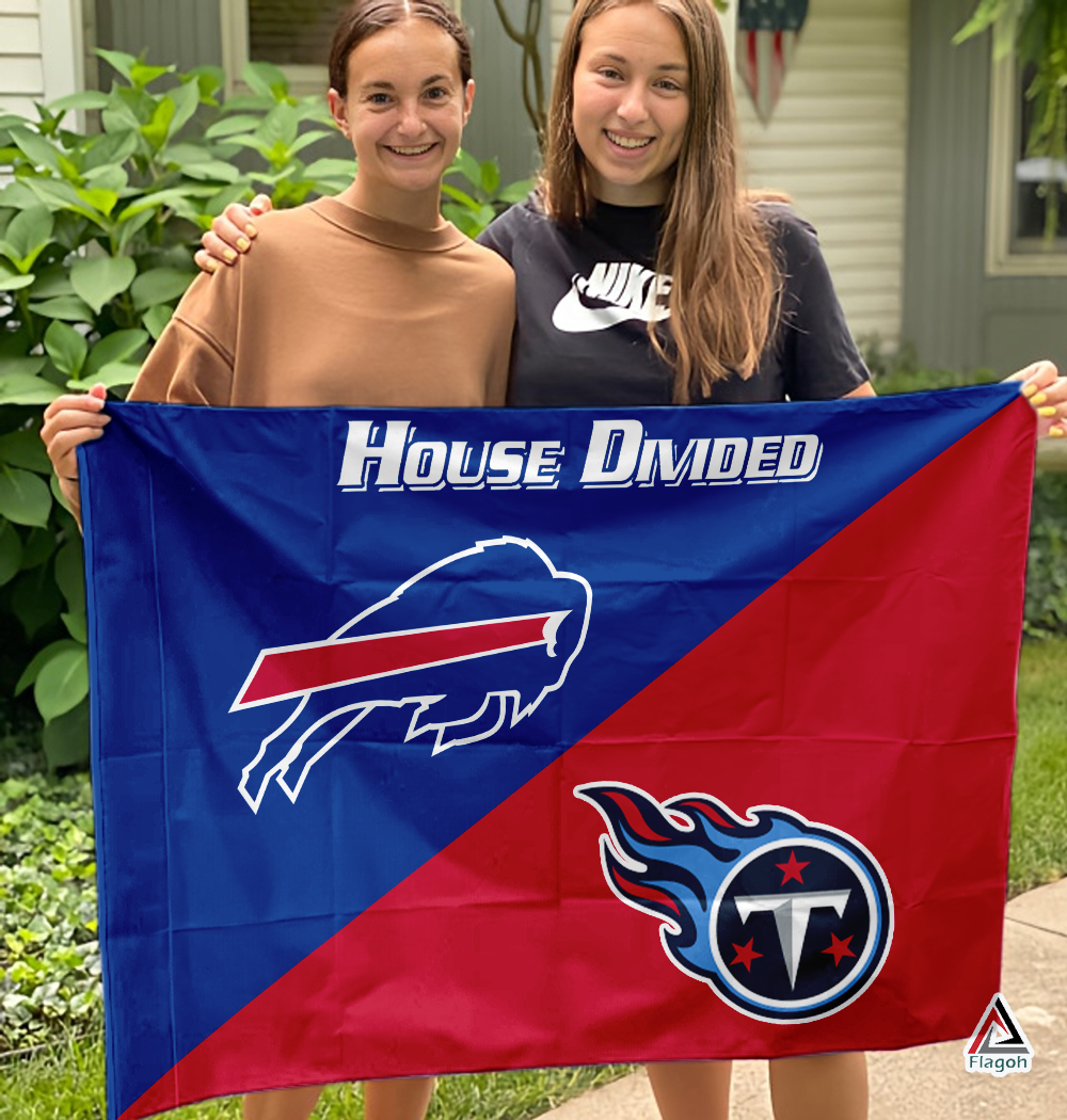 Bills vs Titans House Divided Flag, NFL House Divided Flag - Image 3