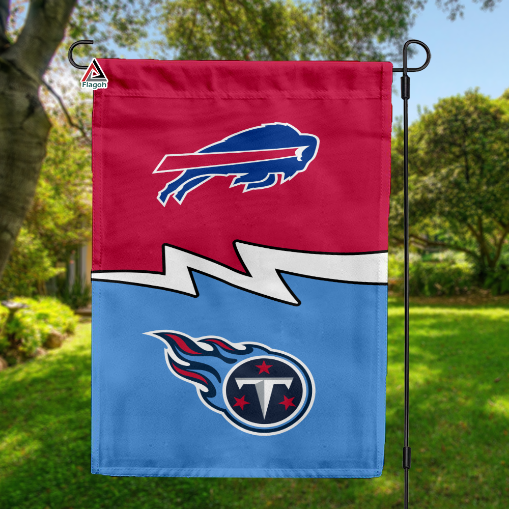 Bills vs Titans House Divided Flag, NFL House Divided Flag