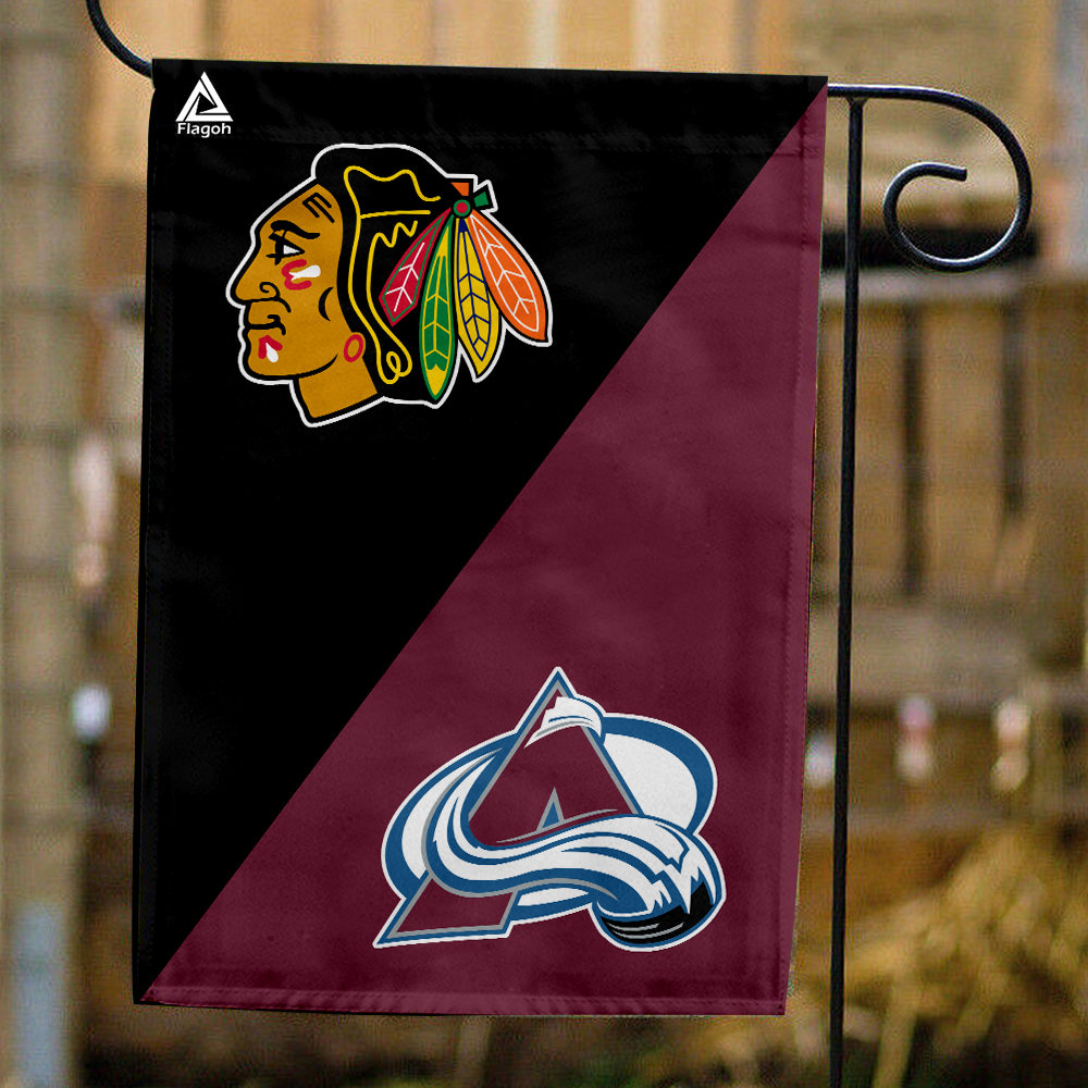 Blackhawks vs Avalanche House Divided Flag, NHL House Divided Flag