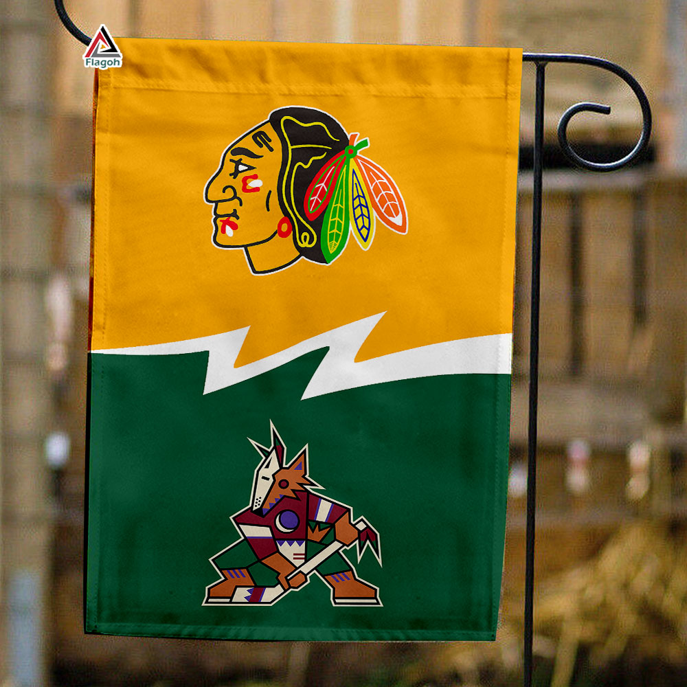 Blackhawks vs Coyotes House Divided Flag, NHL House Divided Flag