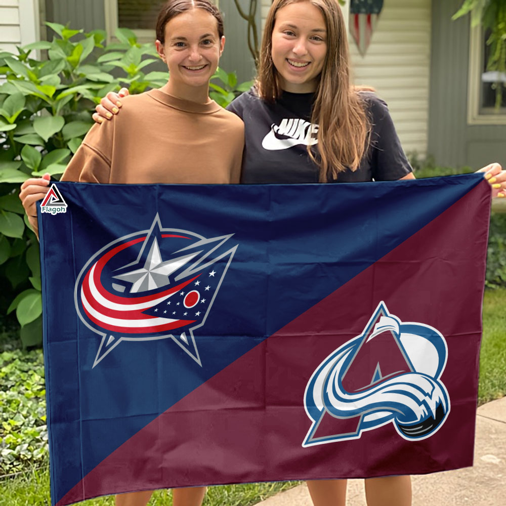 Blue Jackets vs Avalanche House Divided Flag, NHL House Divided Flag - Image 3