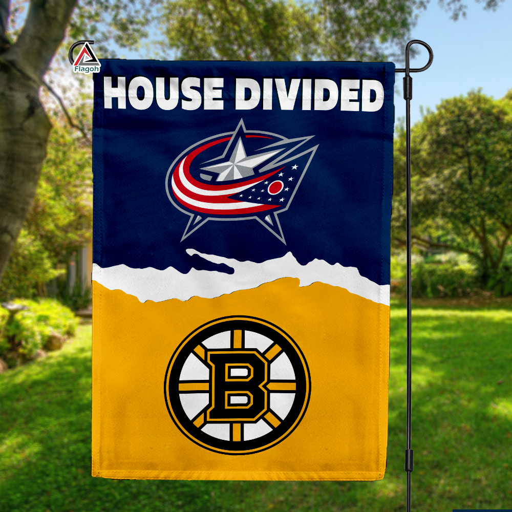 Blue Jackets vs Bruins House Divided Flag, NHL House Divided Flag