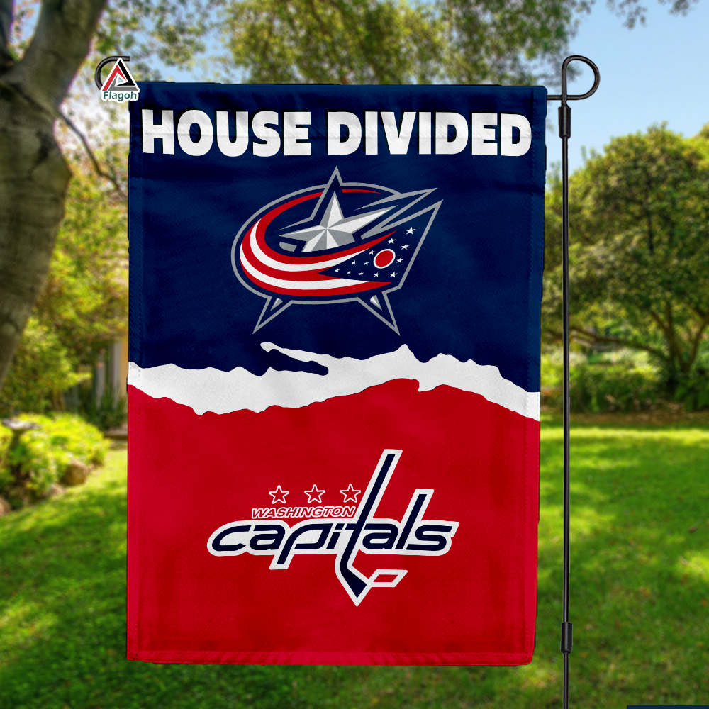 Blue Jackets vs Capitals House Divided Flag, NHL House Divided Flag