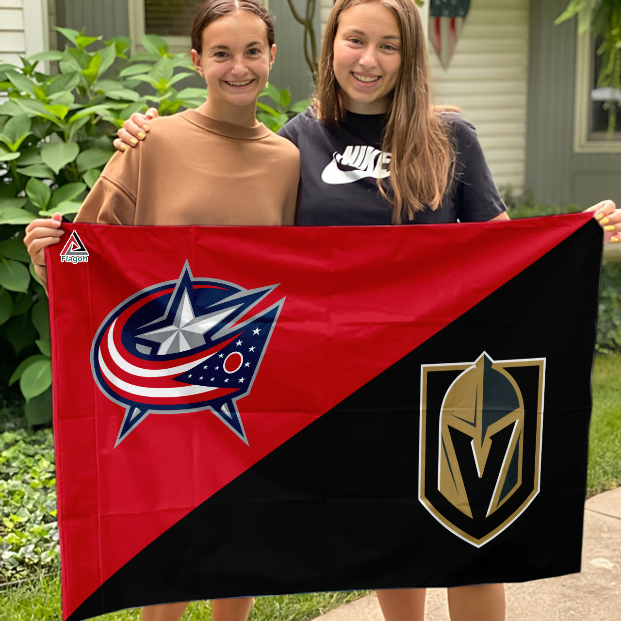 Blue Jackets vs Golden Knights House Divided Flag, NHL House Divided Flag - Image 3