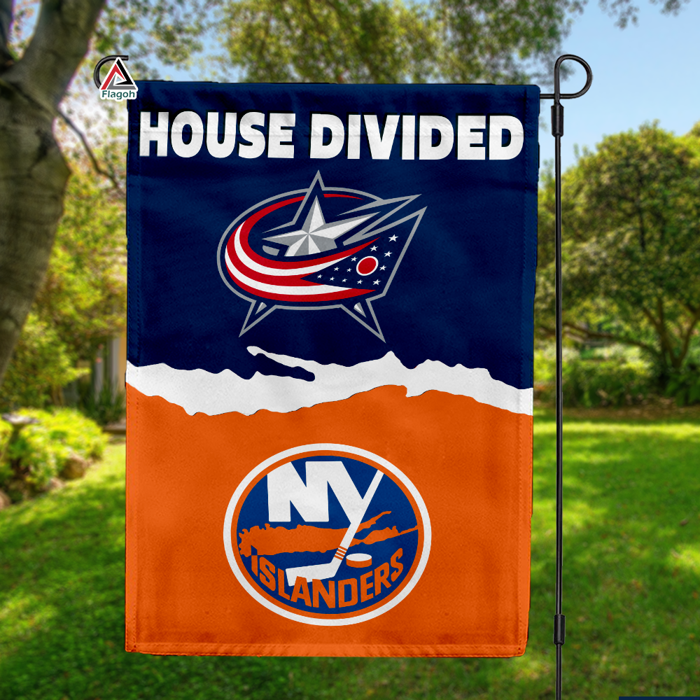 Blue Jackets vs Islanders House Divided Flag, NHL House Divided Flag