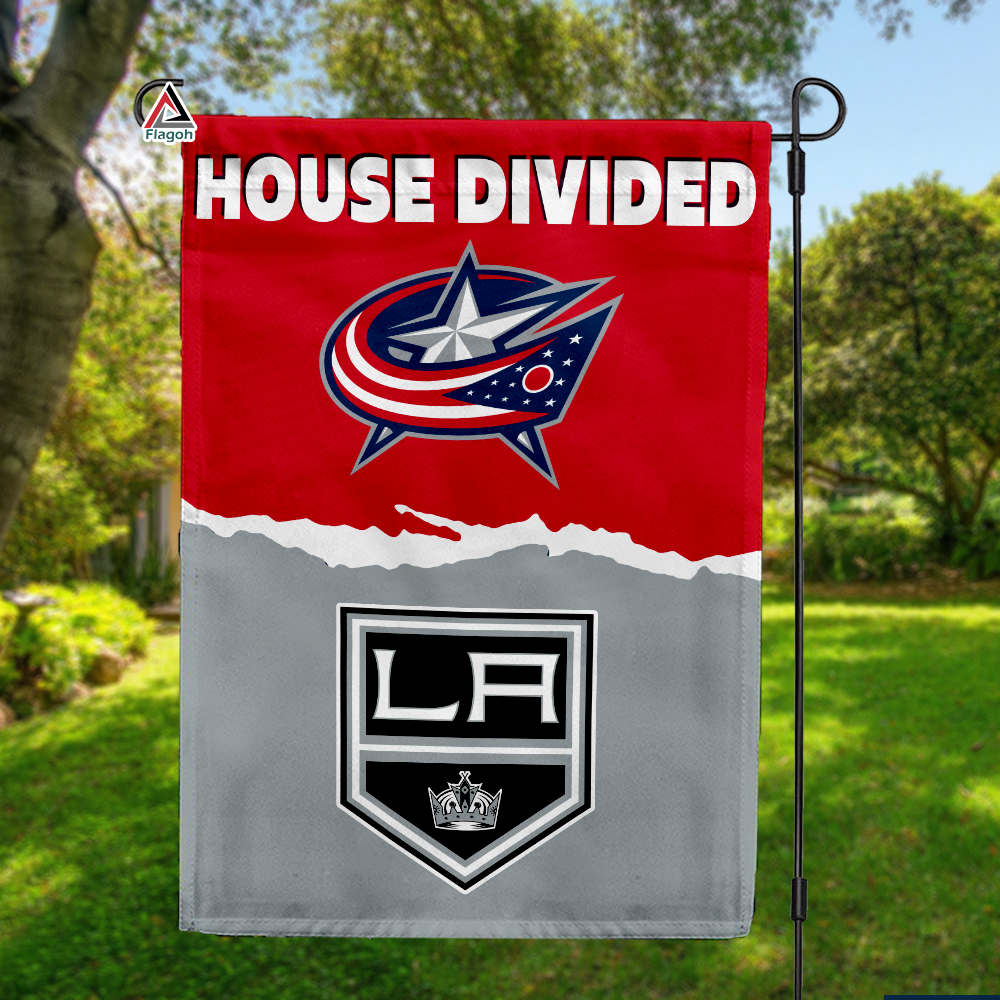 Blue Jackets vs Kings House Divided Flag, NHL House Divided Flag