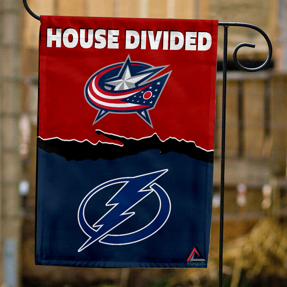 Blue Jackets vs Lightning House Divided Flag, NHL House Divided Flag