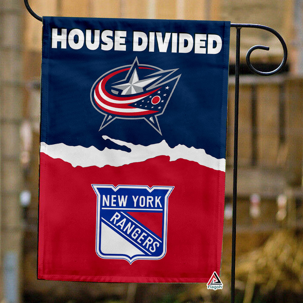 Blue Jackets vs Rangers House Divided Flag, NHL House Divided Flag