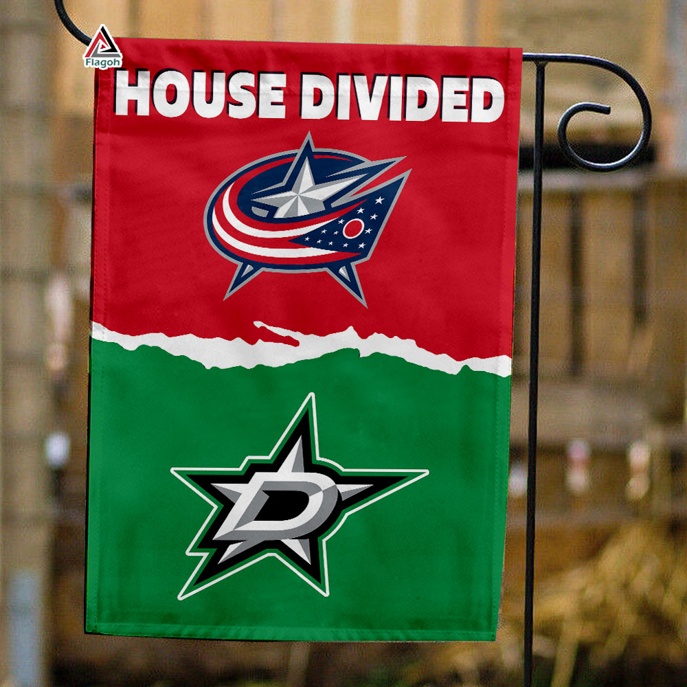 Blue Jackets vs Stars House Divided Flag, NHL House Divided Flag