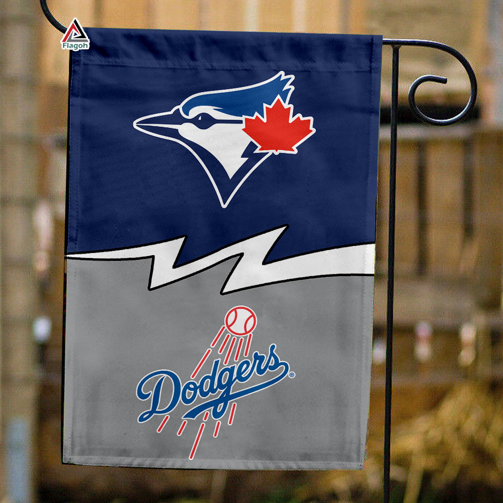 Blue Jays vs Dodgers House Divided Flag, MLB House Divided Flag
