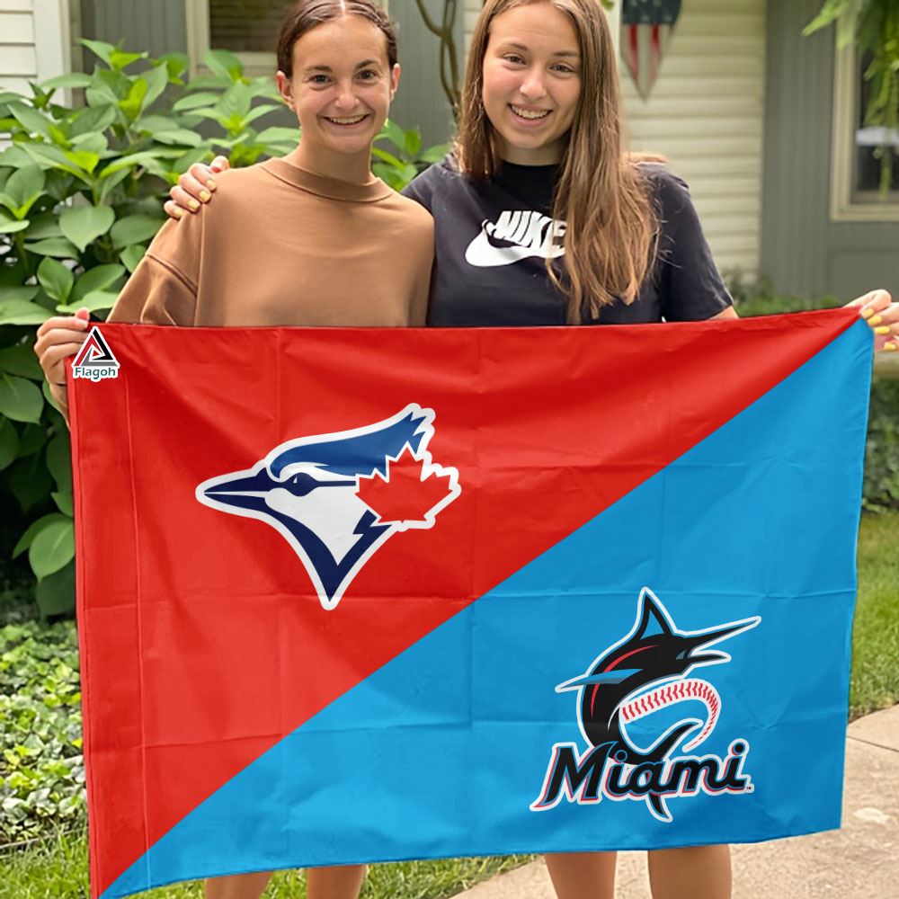 Blue Jays vs Marlins House Divided Flag, MLB House Divided Flag - Image 3