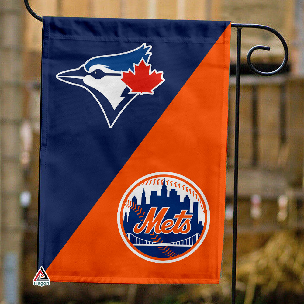 Blue Jays vs Mets House Divided Flag, MLB House Divided Flag