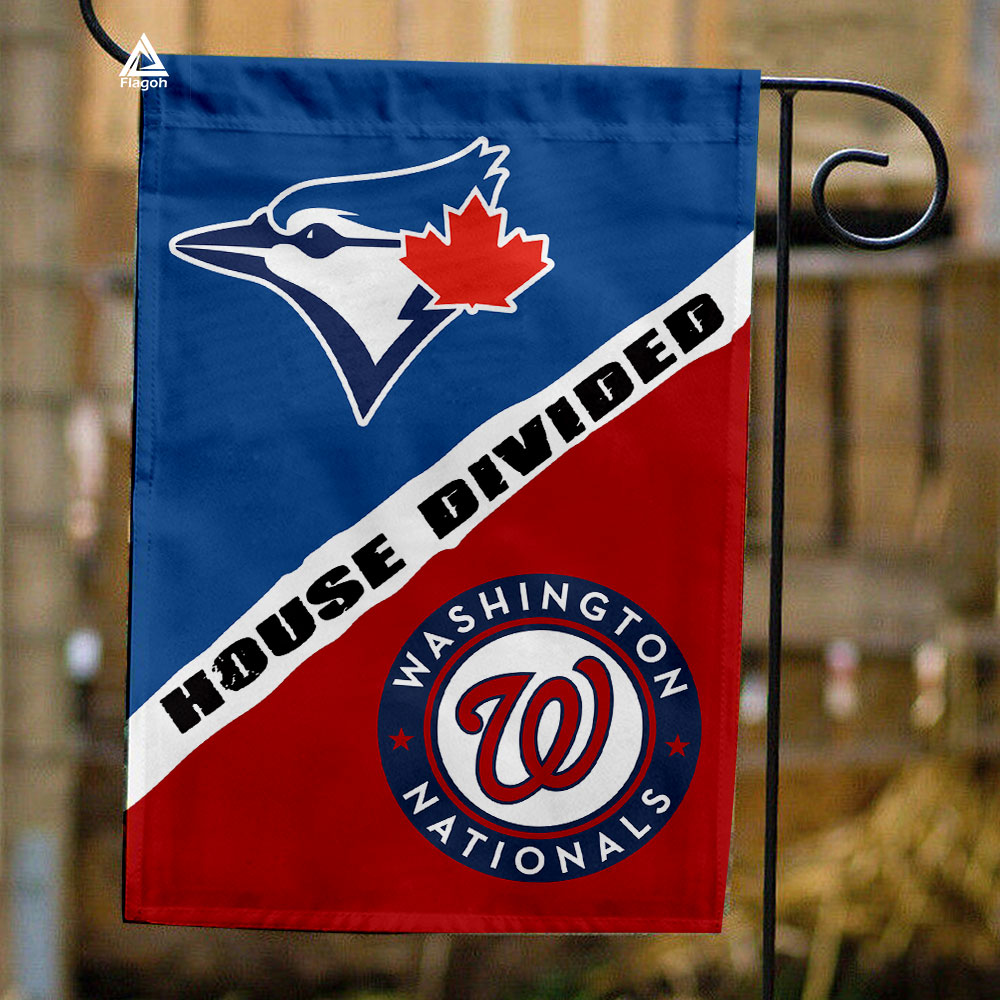 Blue Jays vs Nationals House Divided Flag, MLB House Divided Flag