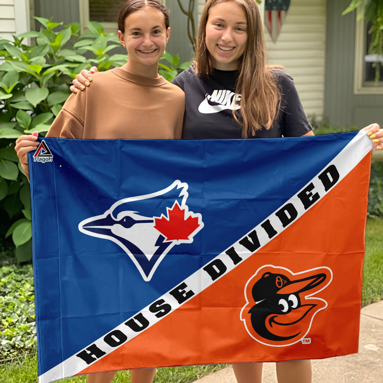 Blue Jays vs Orioles House Divided Flag, MLB House Divided Flag - Image 3