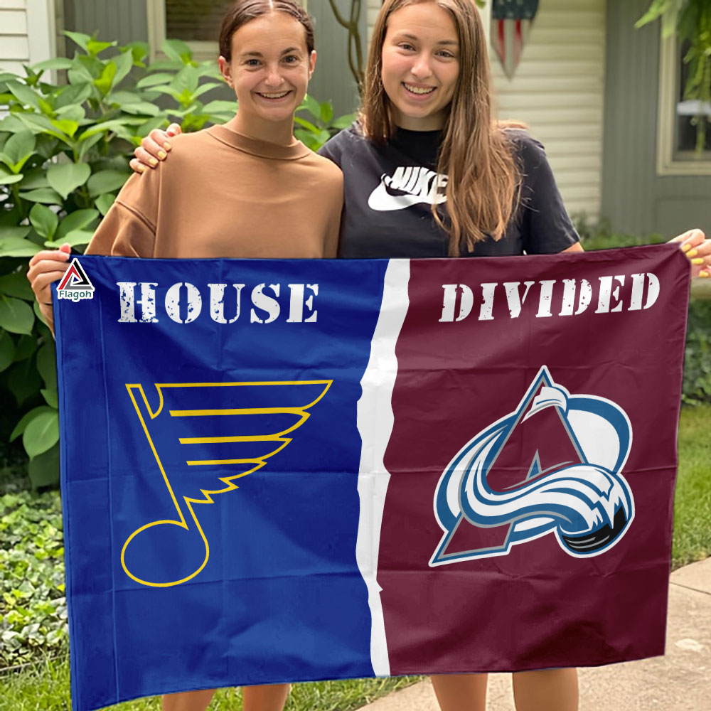 Blues vs Avalanche House Divided Flag, NHL House Divided Flag - Image 3