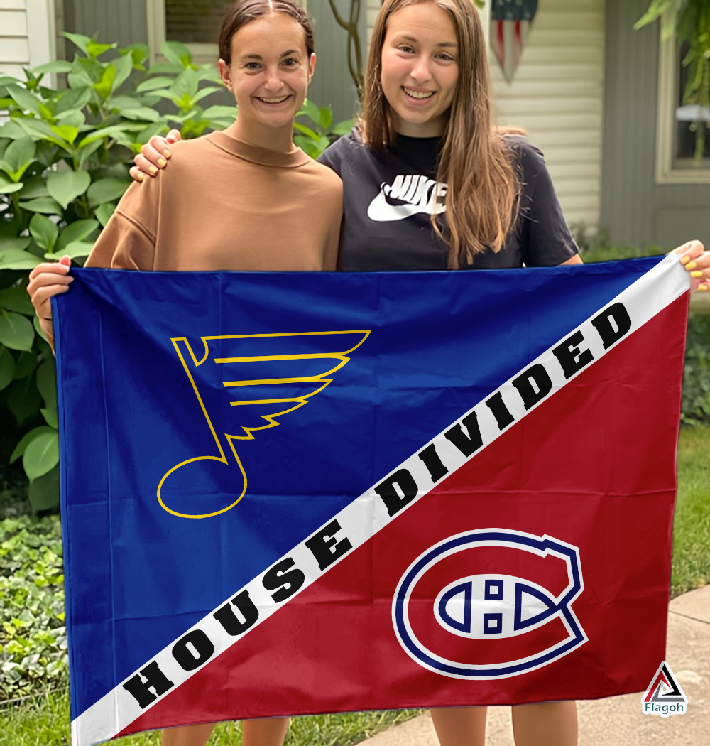 Blues vs Canadiens House Divided Flag, NHL House Divided Flag - Image 3