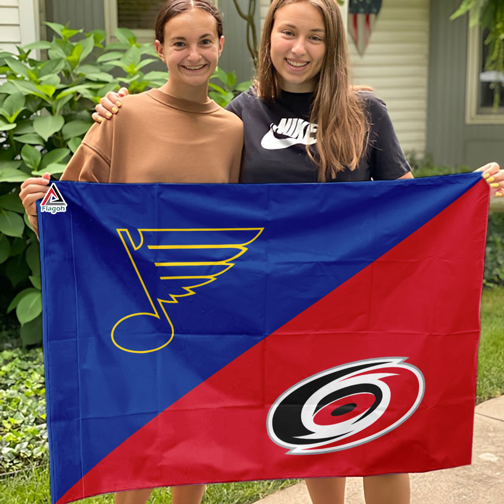 Blues vs Hurricanes House Divided Flag, NHL House Divided Flag - Image 3