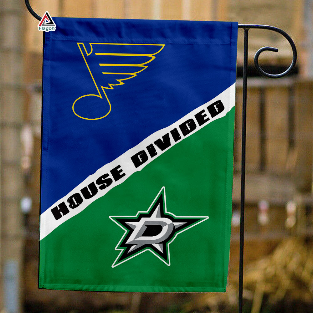 Blues vs Stars House Divided Flag, NHL House Divided Flag