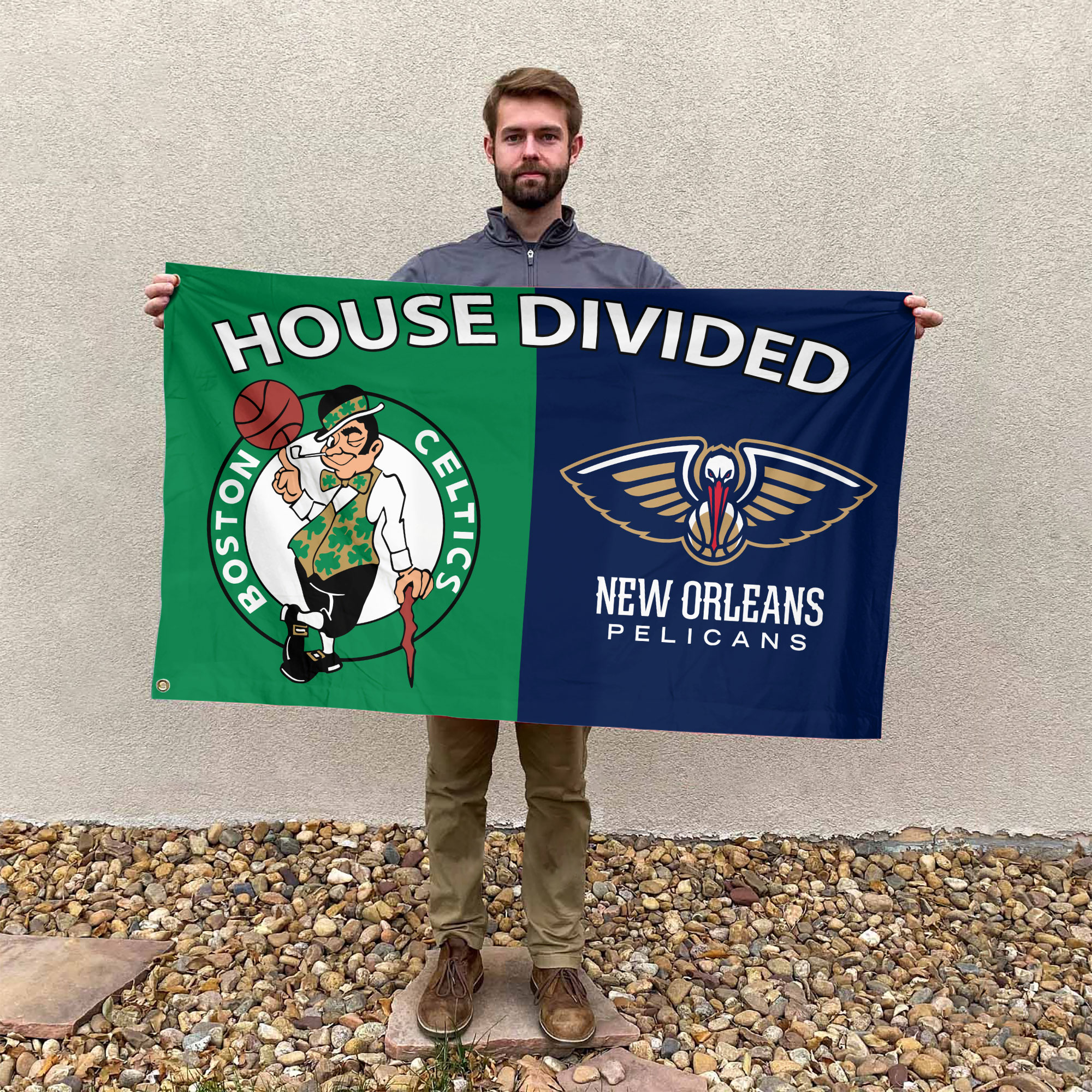 Boston vs New Orleans House Divided Flag, NBA House Divided Flag - Image 3