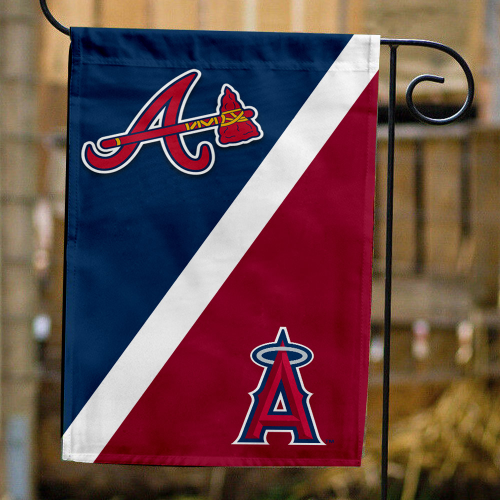 Braves vs Angels House Divided Flag, MLB House Divided Flag