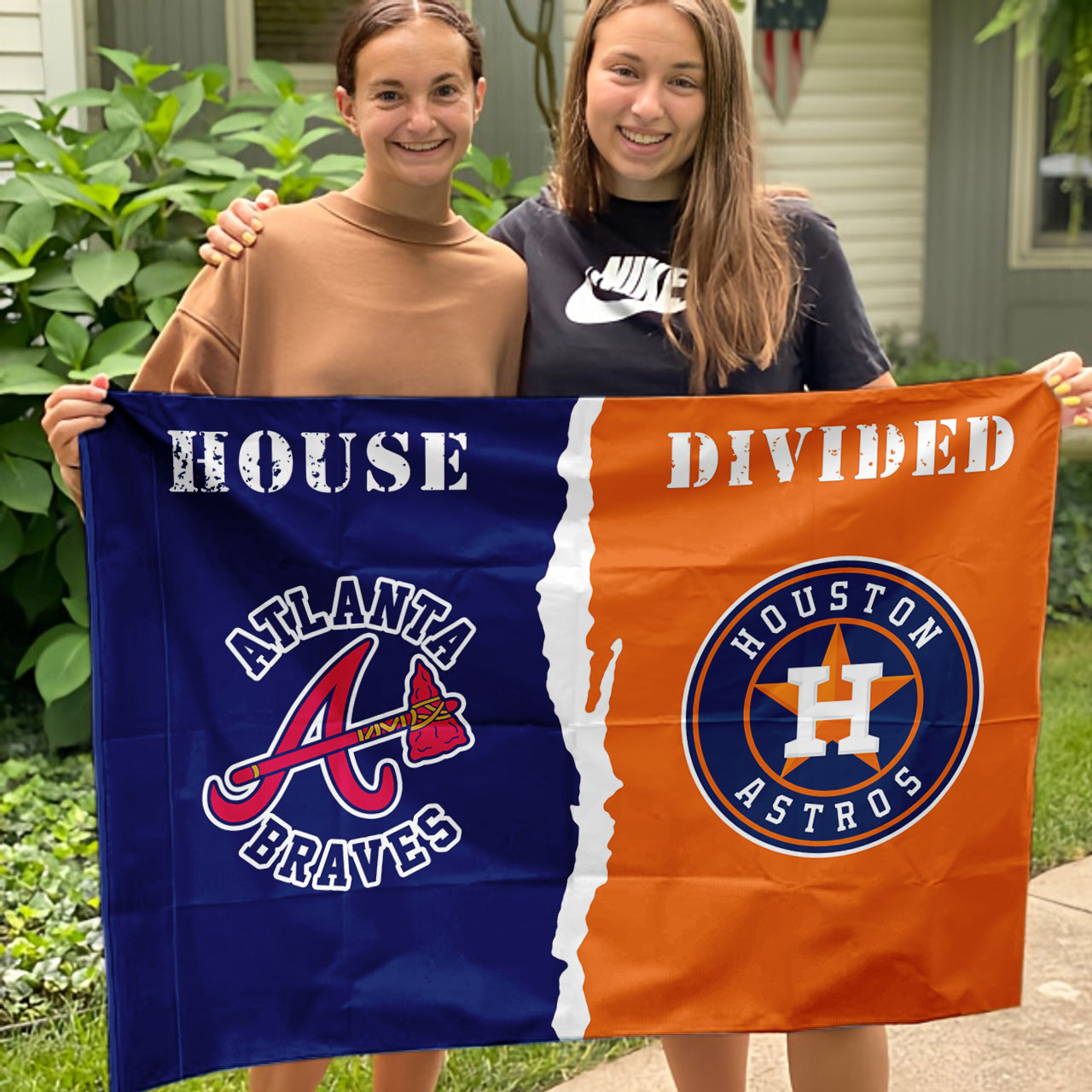 Braves vs Astros House Divided Flag, MLB House Divided Flag - Image 3