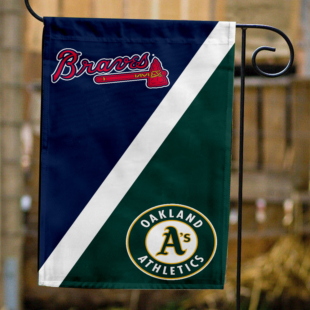Braves vs Athletics House Divided Flag, MLB House Divided Flag