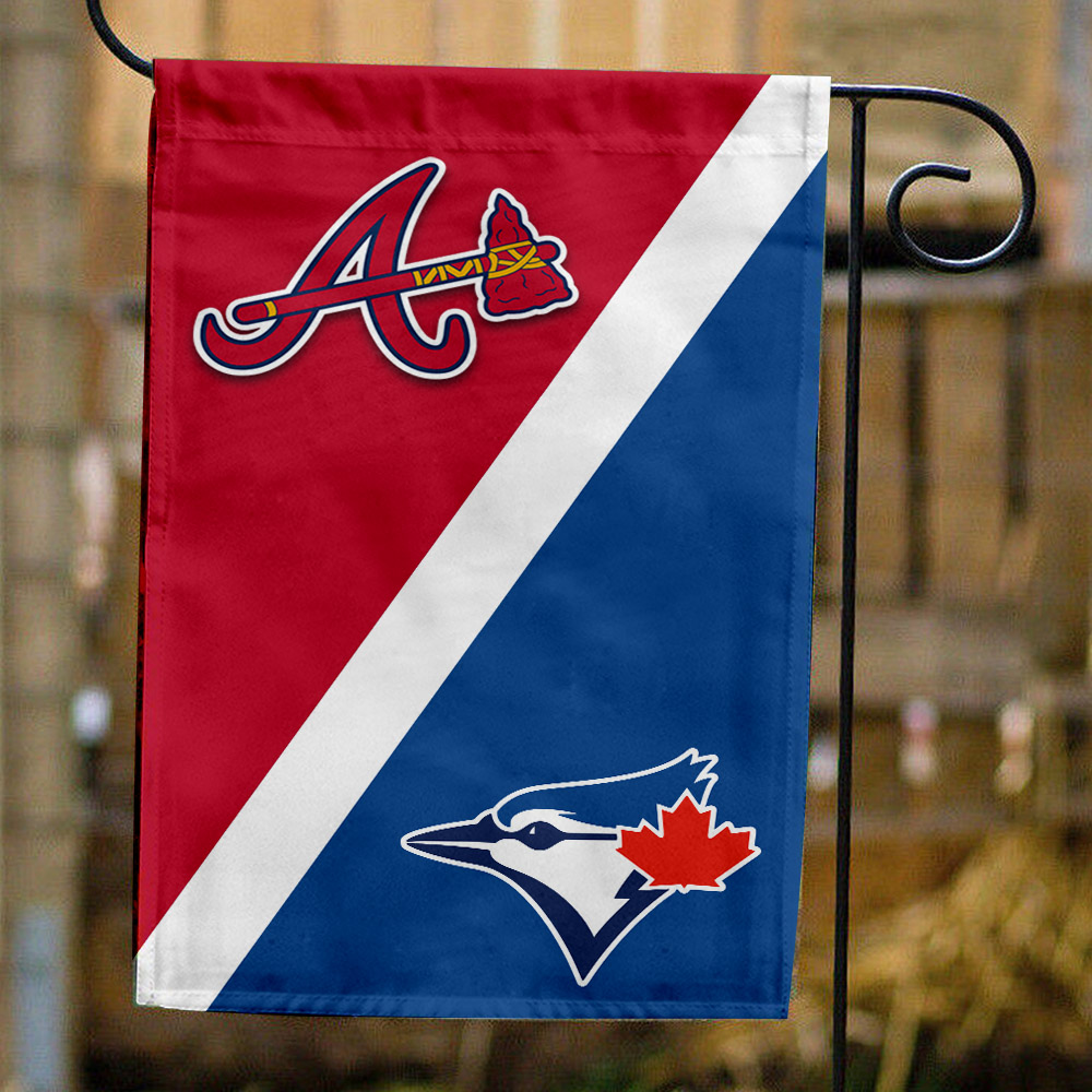 Braves vs Blue Jays House Divided Flag, MLB House Divided Flag