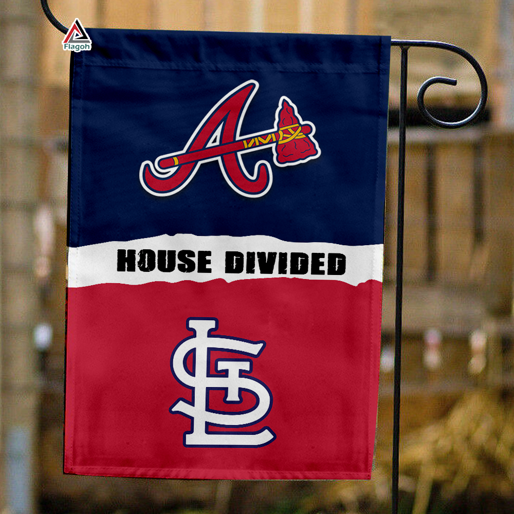 Braves vs Cardinals House Divided Flag, MLB House Divided Flag
