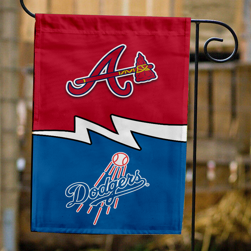 Braves vs Dodgers House Divided Flag, MLB House Divided Flag