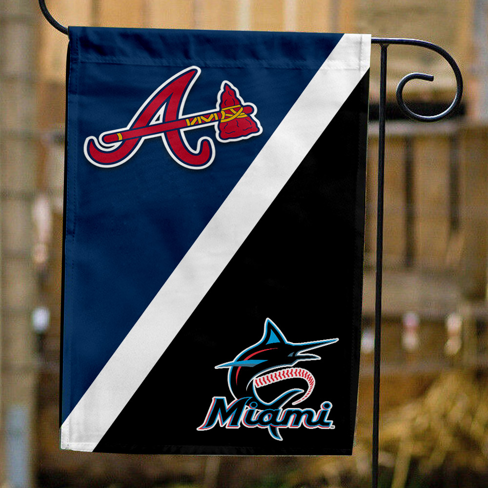 Braves vs Marlins House Divided Flag, MLB House Divided Flag
