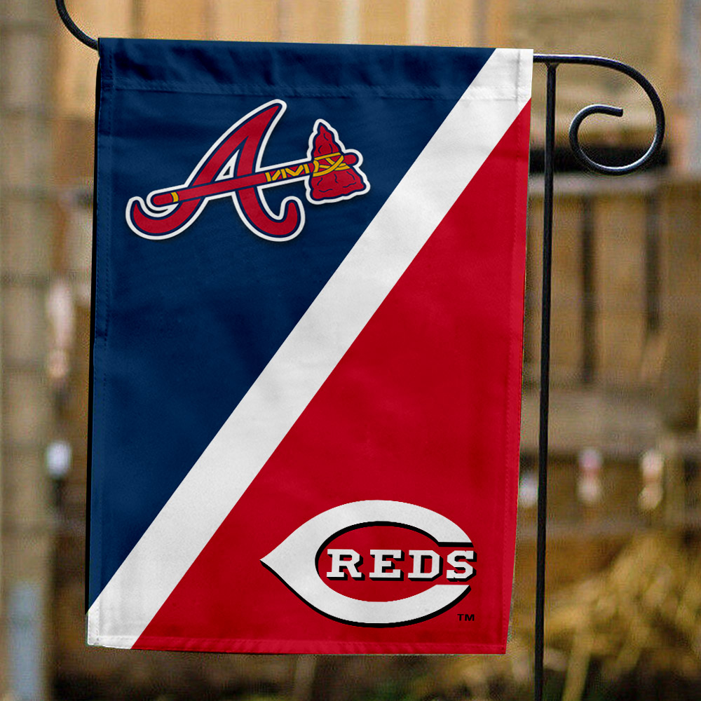 Braves vs Reds House Divided Flag, MLB House Divided Flag