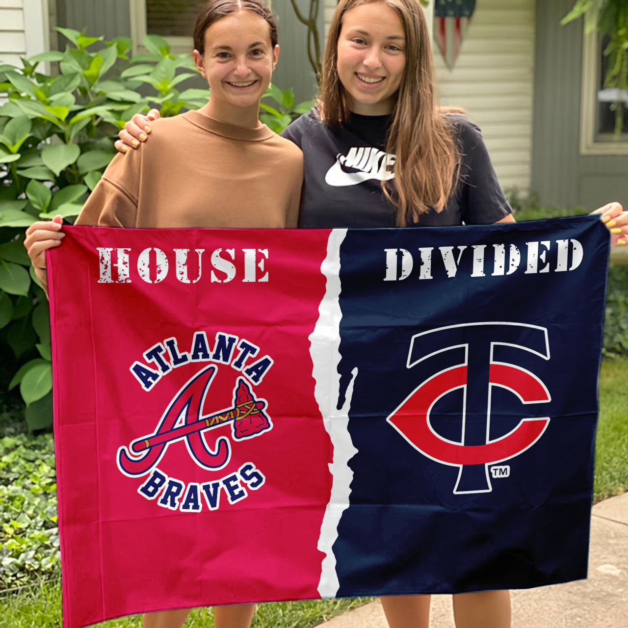 Braves vs Twins House Divided Flag, MLB House Divided Flag - Image 3