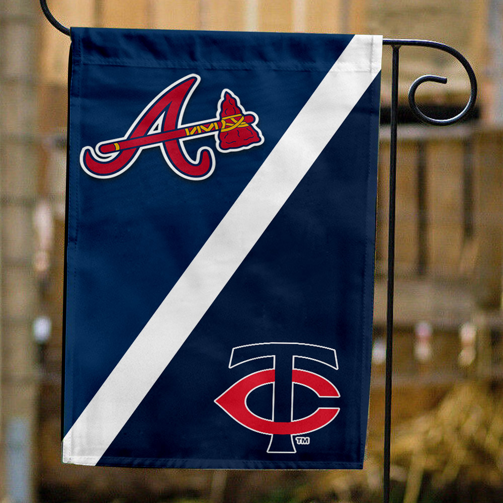 Braves vs Twins House Divided Flag, MLB House Divided Flag