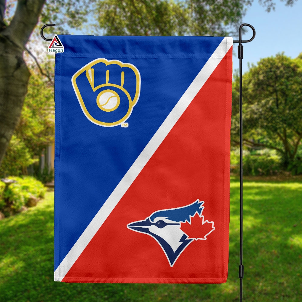 Brewers vs Blue Jays House Divided Flag, MLB House Divided Flag